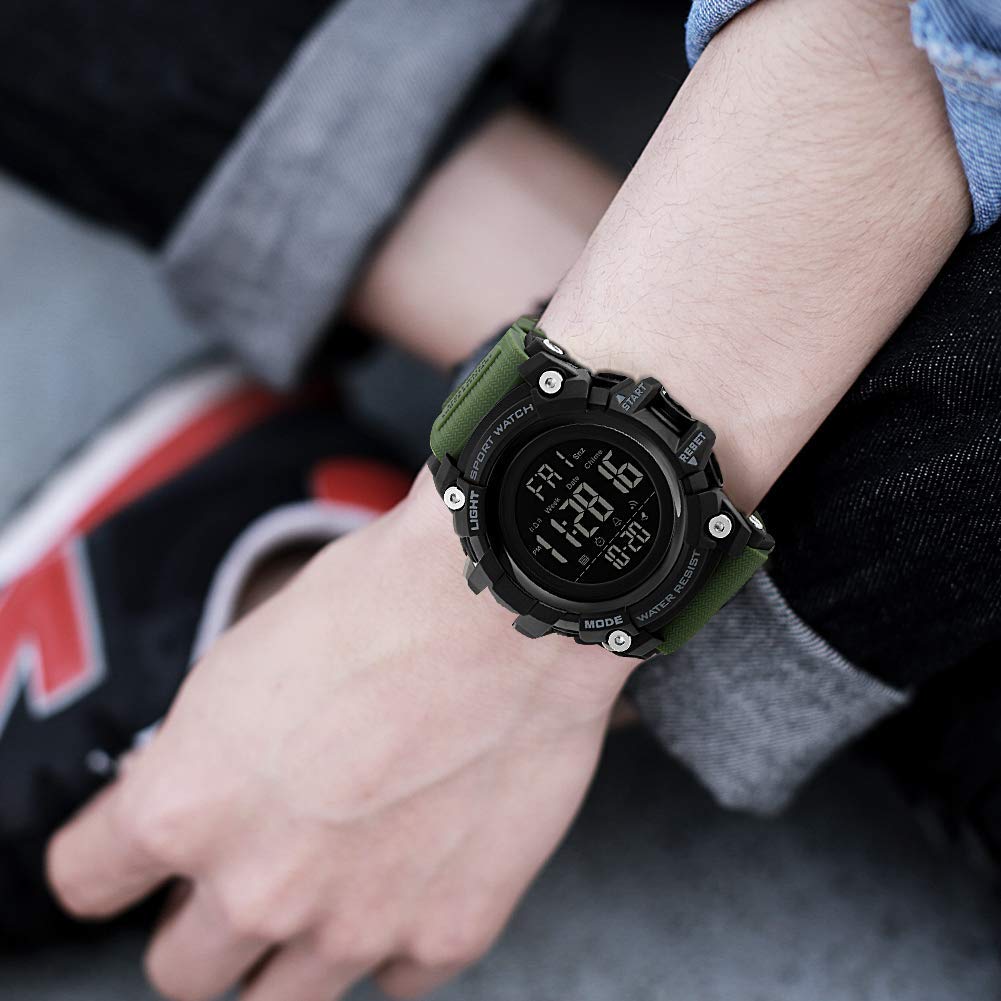 Gosasa Men's Sports Watch - Waterproof Digital LED Watch with Stopwatch, Countdown Timer, 12/24 Hour Display | Perfect for Running, Gym Workouts & Outdoor Activities