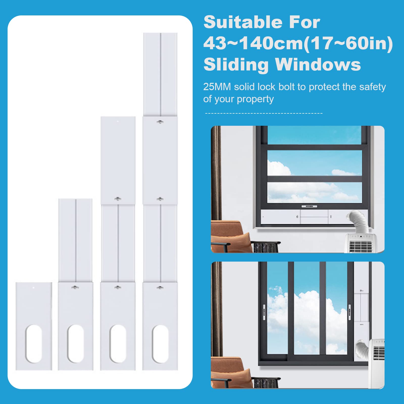 Universal Portable Air Conditioner Window Kit - Adjustable Length 17