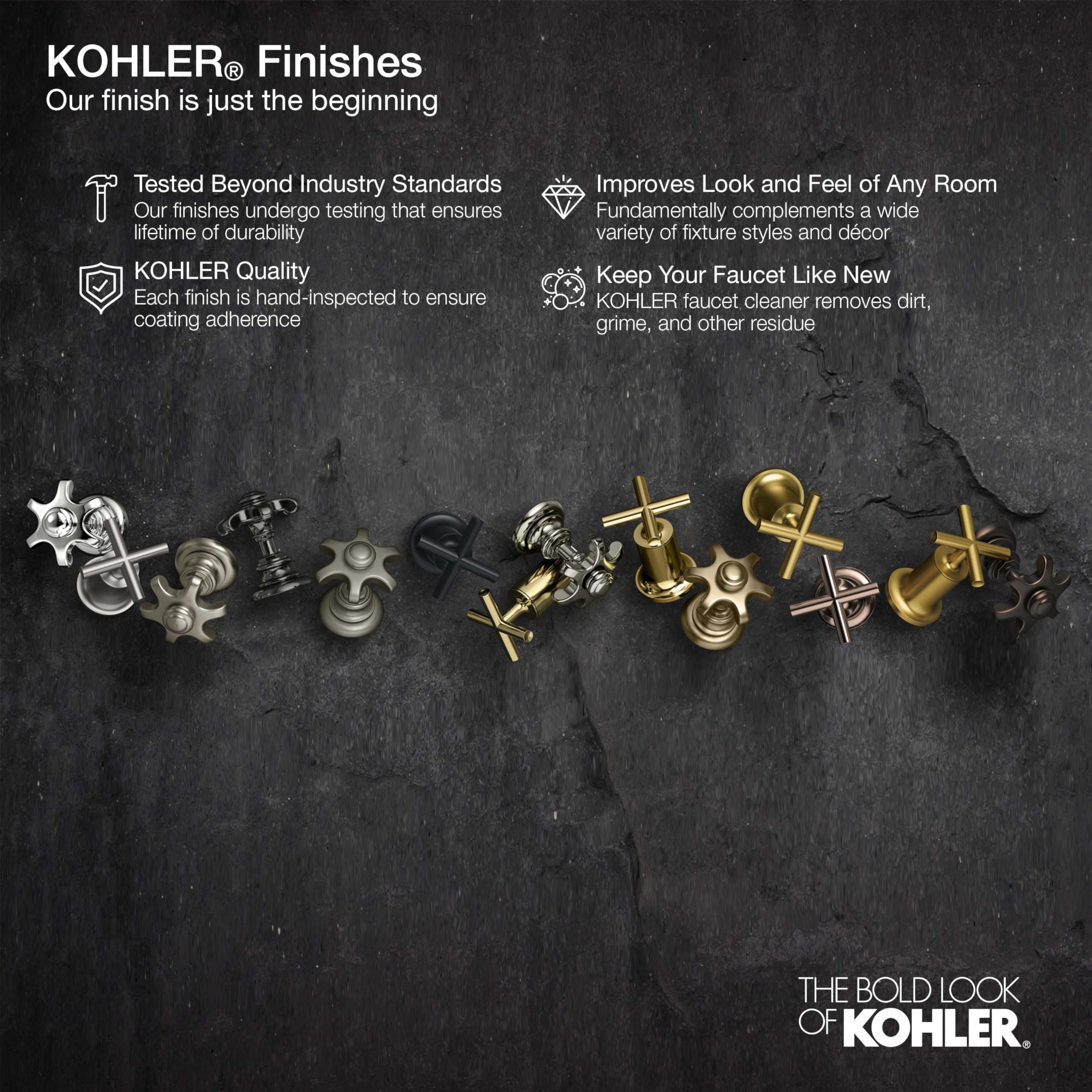 Kohler 27054-BL OCCASION Matte Black Shower Arm and Flange Set - Durable Bathroom Fixture for Modern Showers & Spa-Like Experience