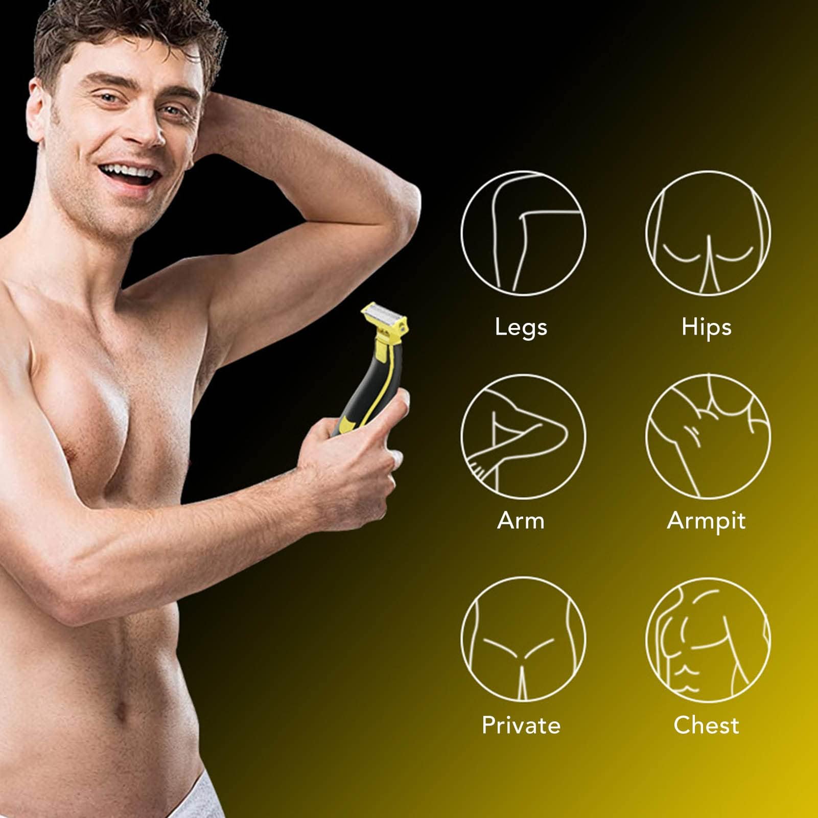 Men's Full Body Wet & Dry Electric Shaver - Waterproof Rotary Facial & Body Shaver with Beard Trimmer for Smooth Shaving | Ideal for Travel, Gym & Daily Grooming (Model #1)