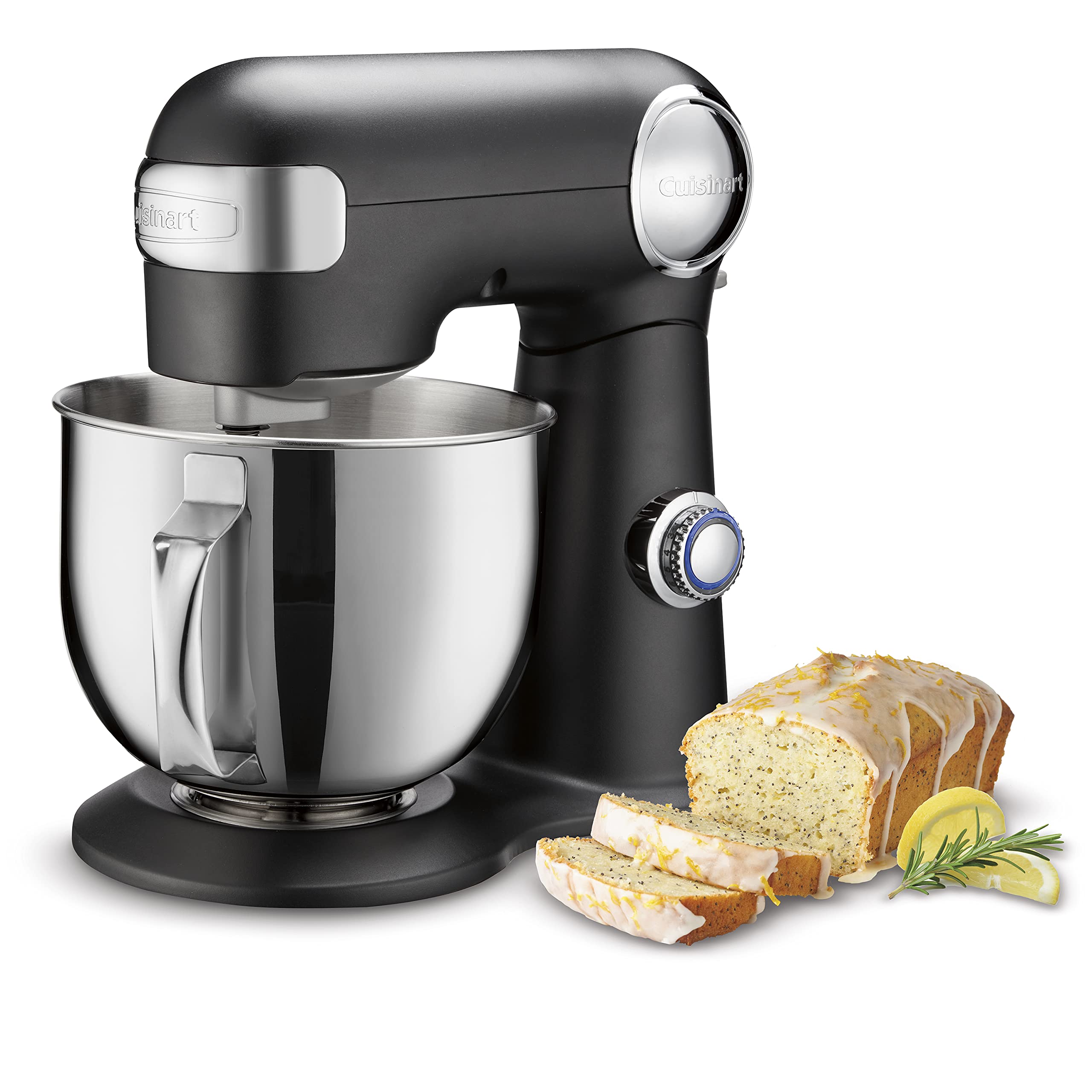 Cuisinart SM-50PSNAS 5.5 Qt Stand Mixer - 12 Speed with Stainless Steel Bowl, Chef's Whisk, Dough Hook & Splash Guard - Perfect for Baking Bread, Cakes & Cookies (Poppy Seed Color)