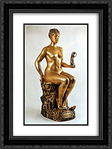 Tanagra 18x24 Black Ornate Frame with Double Matted Museum Art Print by Jean Leon Gerome - Perfect for Living Room, Bedroom & Office Wall Decor