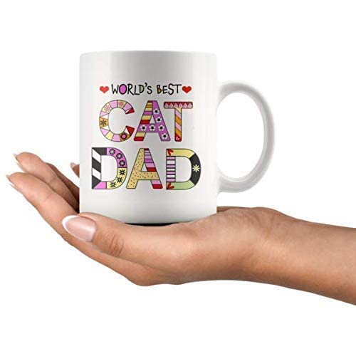Funny Cat Mom & Dad Ceramic Coffee Mugs - Cute Kitty Themed Gift for Cat Lovers - Best Novelty Cup for Crazy Cat Ladies & Guys - Perfect for Morning Coffee, Office Use & Cat-Themed Gift Giving