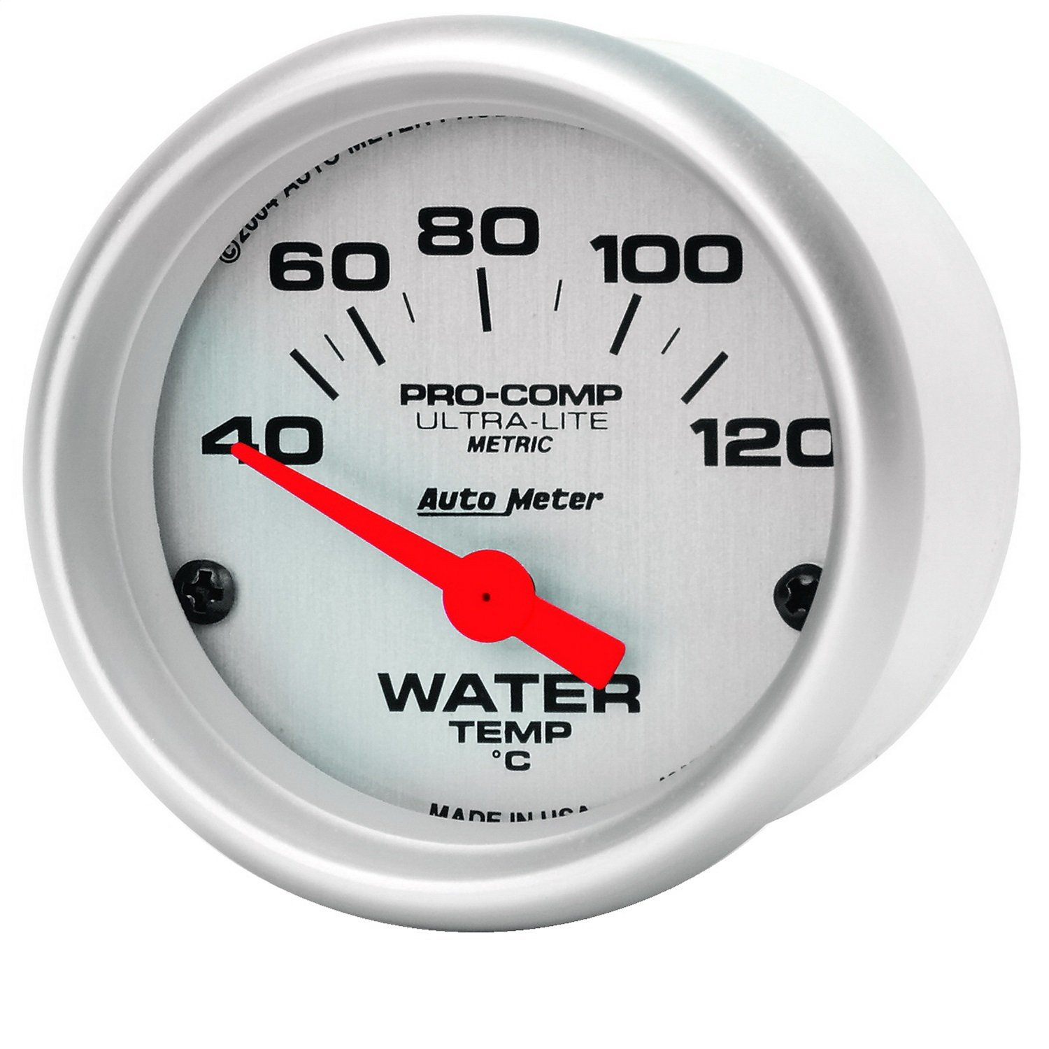 Auto Meter Ultra-Lite Analog Water Temperature Gauge - 40-120°C (2-1/16