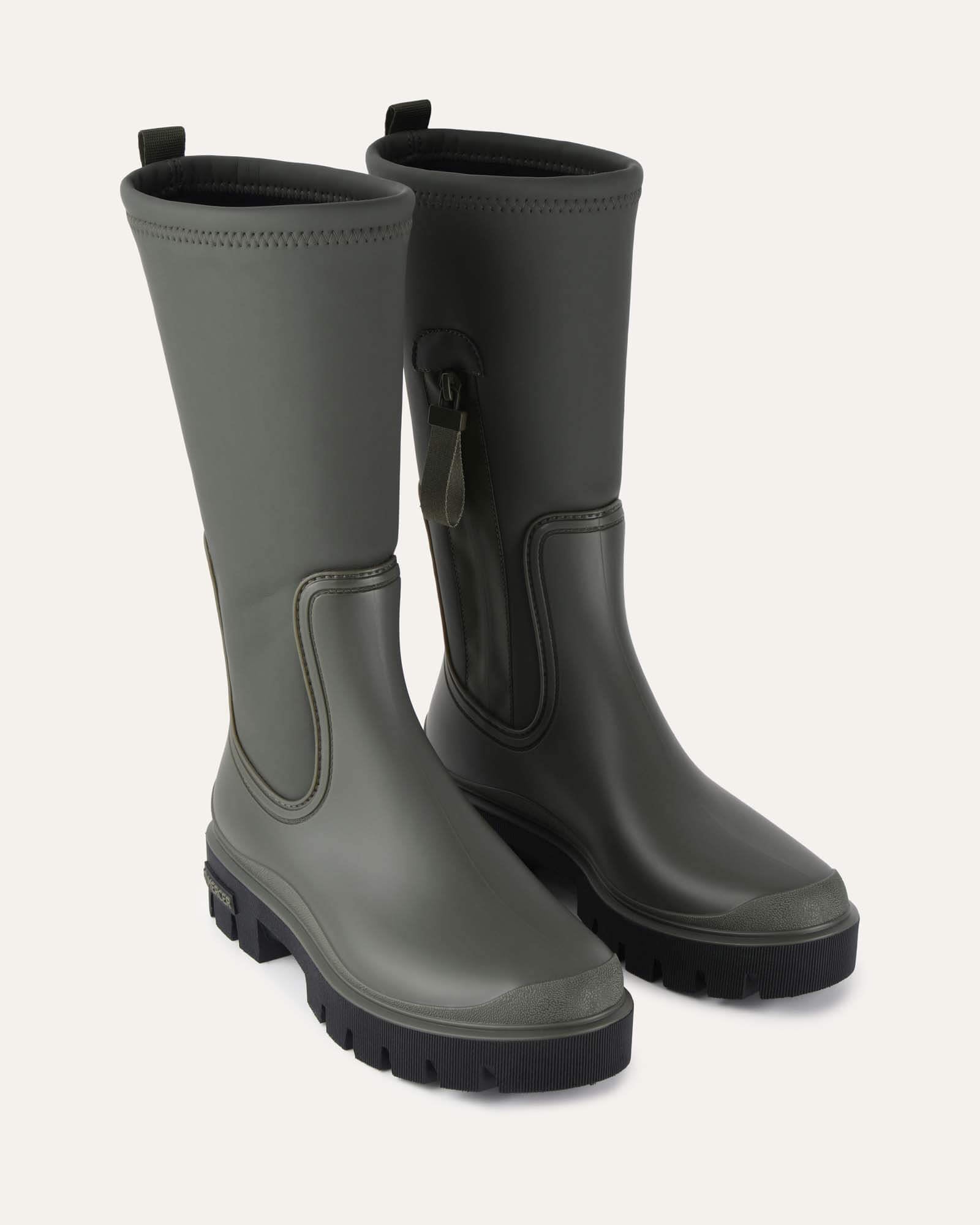Women's Khaki Mink Calf Boots with Rubber Sole - Stylish & Comfortable for Fall, Winter, and Outdoor Activities