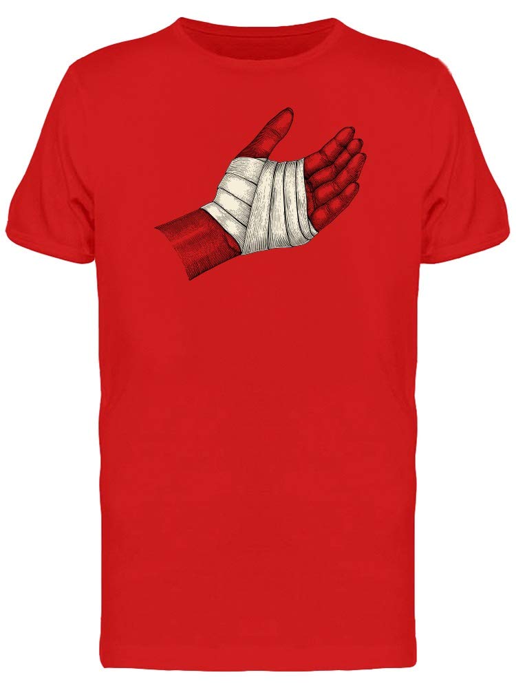 Men's Broken Hand with Bandage Graphic T-Shirt - Red Casual Tee for Everyday Wear, Street Style & Gifts