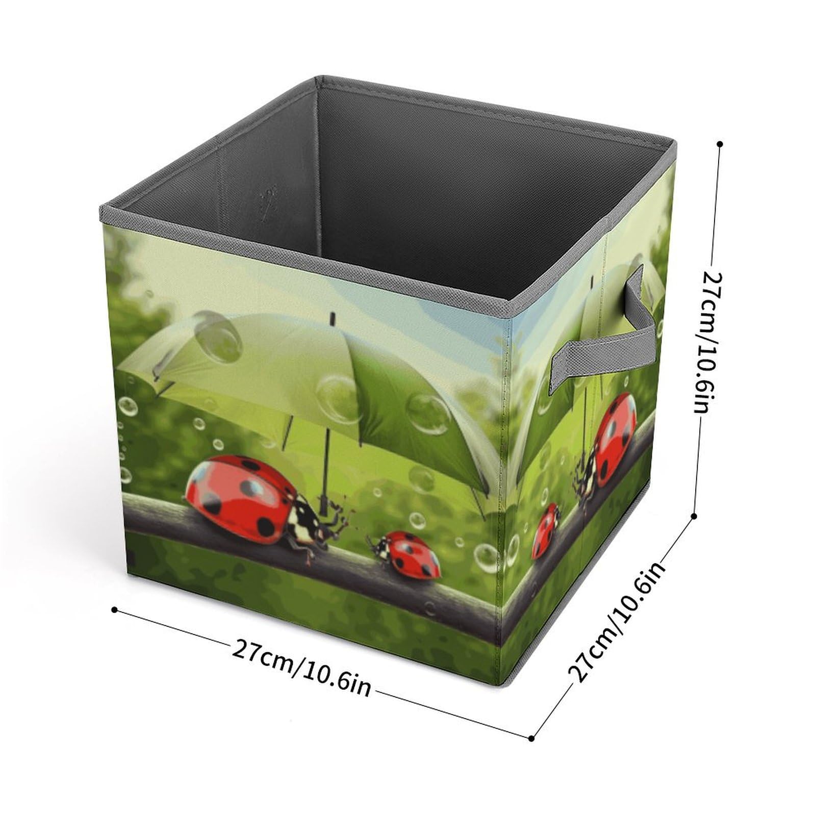 Funny Ladybug Storage Box with Umbrella Handle - Foldable Clothes Organizer for Cabinet, Shelf & Closet | Perfect for Kids' Room, Nursery & Seasonal Clothing Storage