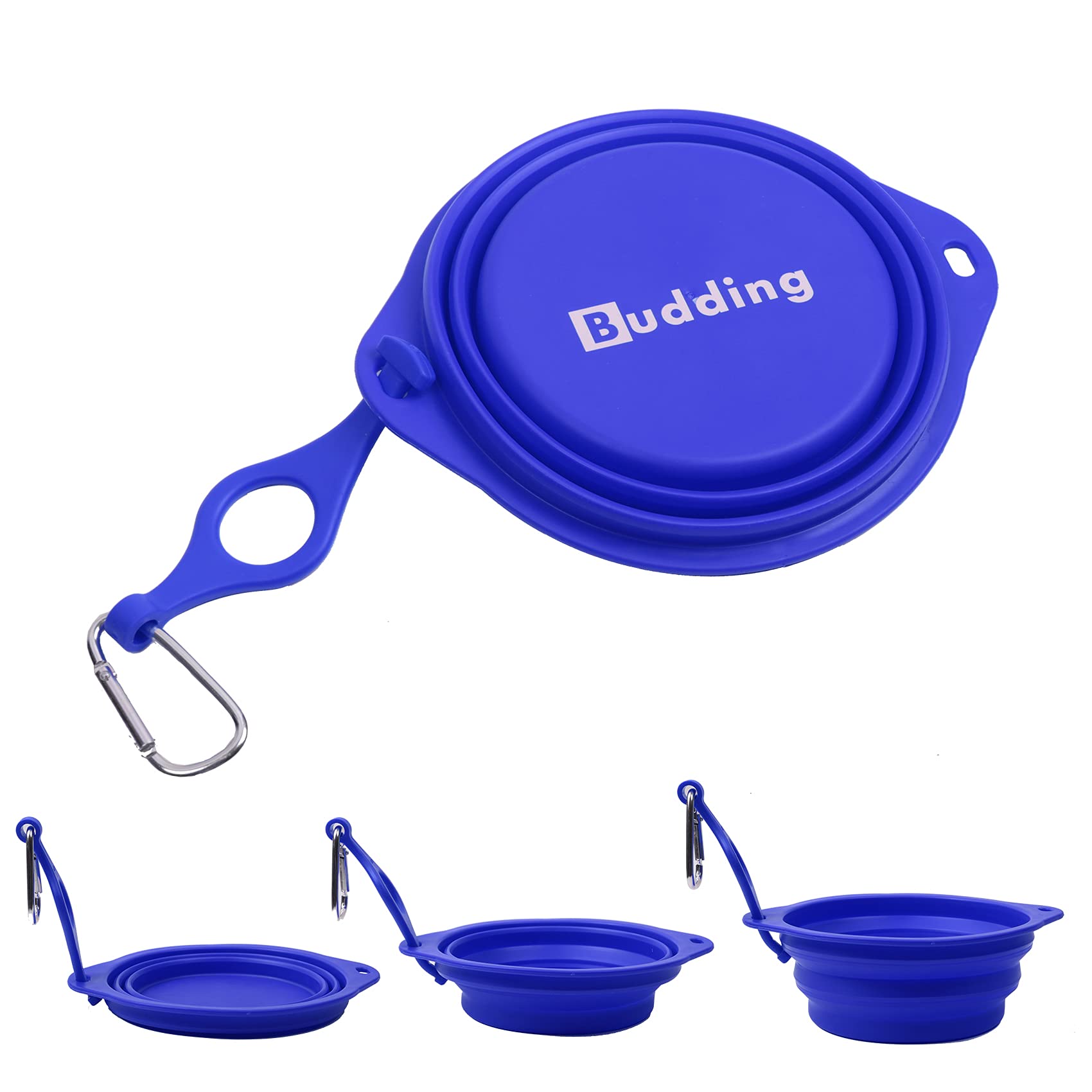 Premium Collapsible Dog Bowl with Bottle Holder - Lightweight Leakproof Travel Dog Dish for Hiking, Camping & Outdoor Adventures | BPA-Free Food Safe Pet Bowl for Small Medium Large Dogs (34oz/1000ml, Blue)