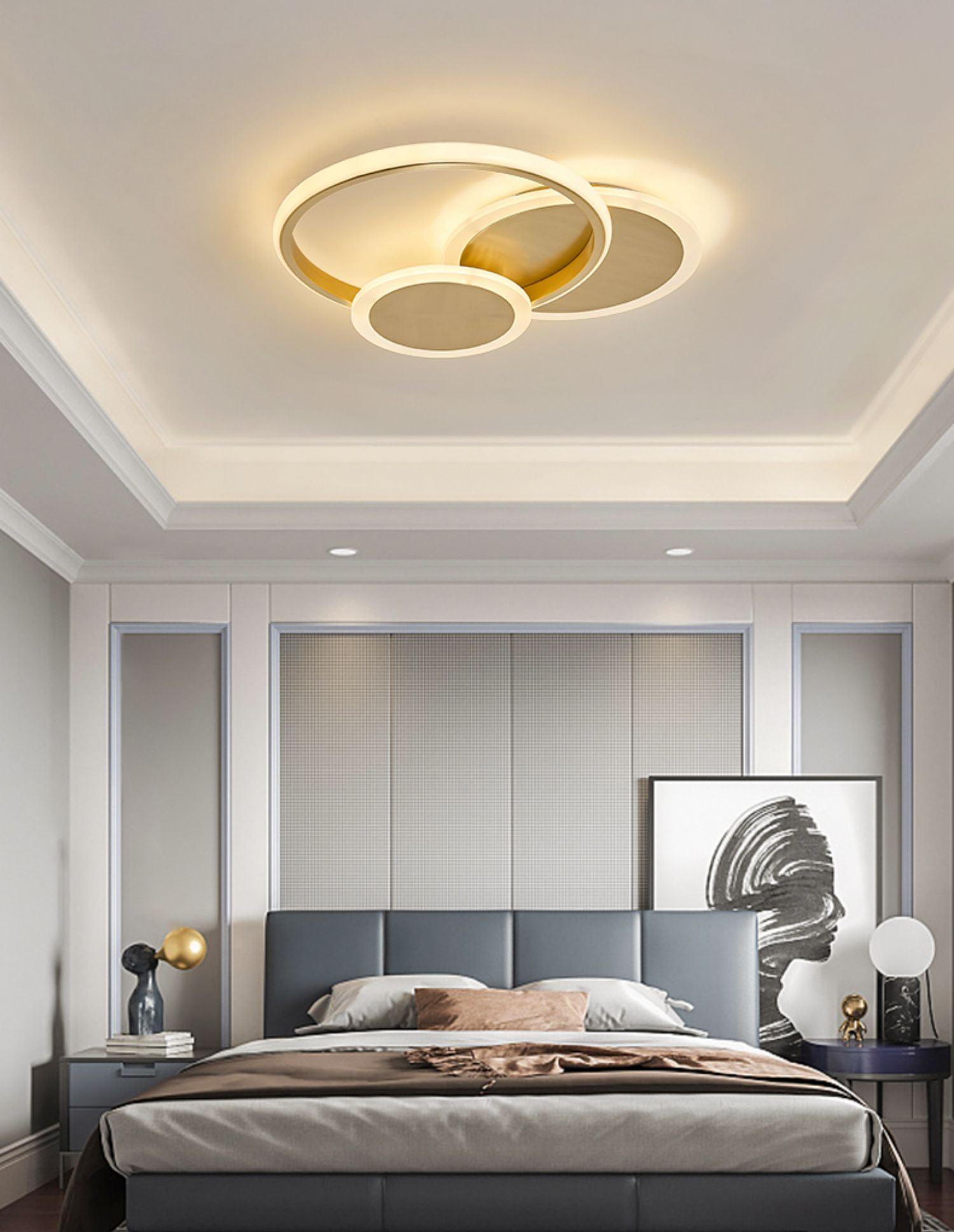 Modern LED Ceiling Light with Circle Design - Energy Efficient Dimmable Fixture for Living Room, Bedroom & Kitchen Lighting