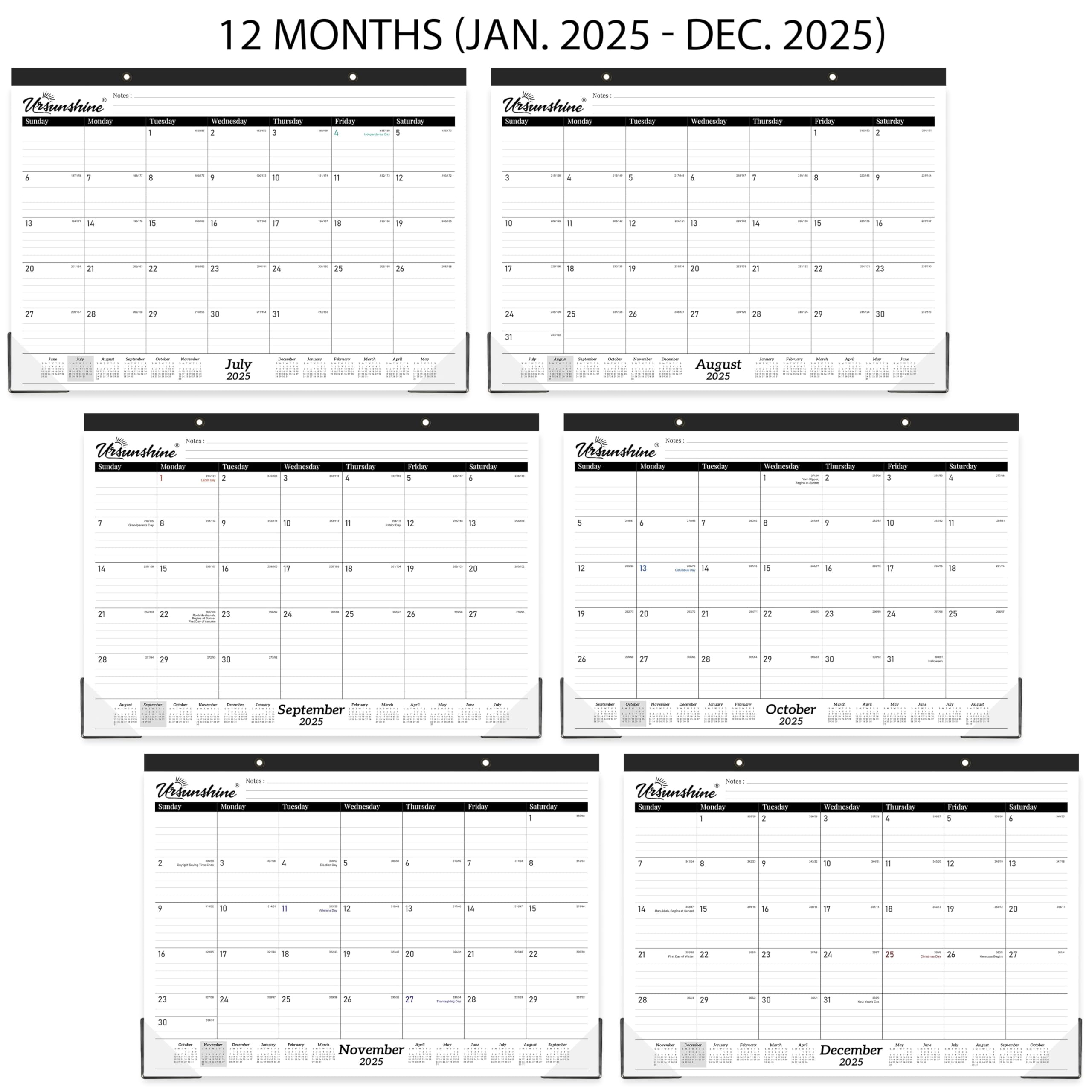 2025 Desk and Wall Calendar - 12 Month Planner Jan-Dec 2025, 17