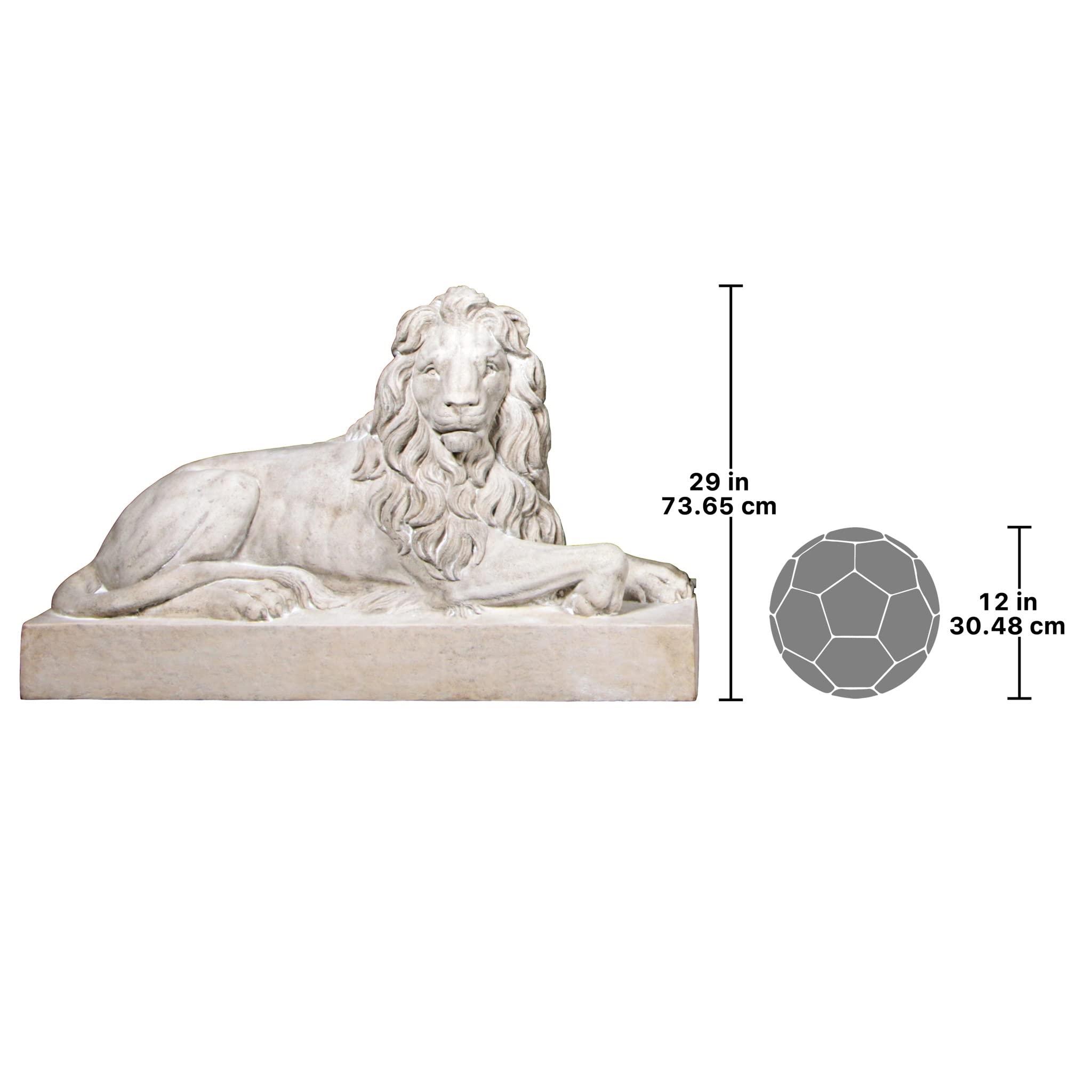 Design Toscano Castle Courtyard Lion Sentinel Statue - Head Right - Outdoor Garden Decor, Medieval Home & Castle Décor, Perfect for Patio, Yard, or Landscape Design