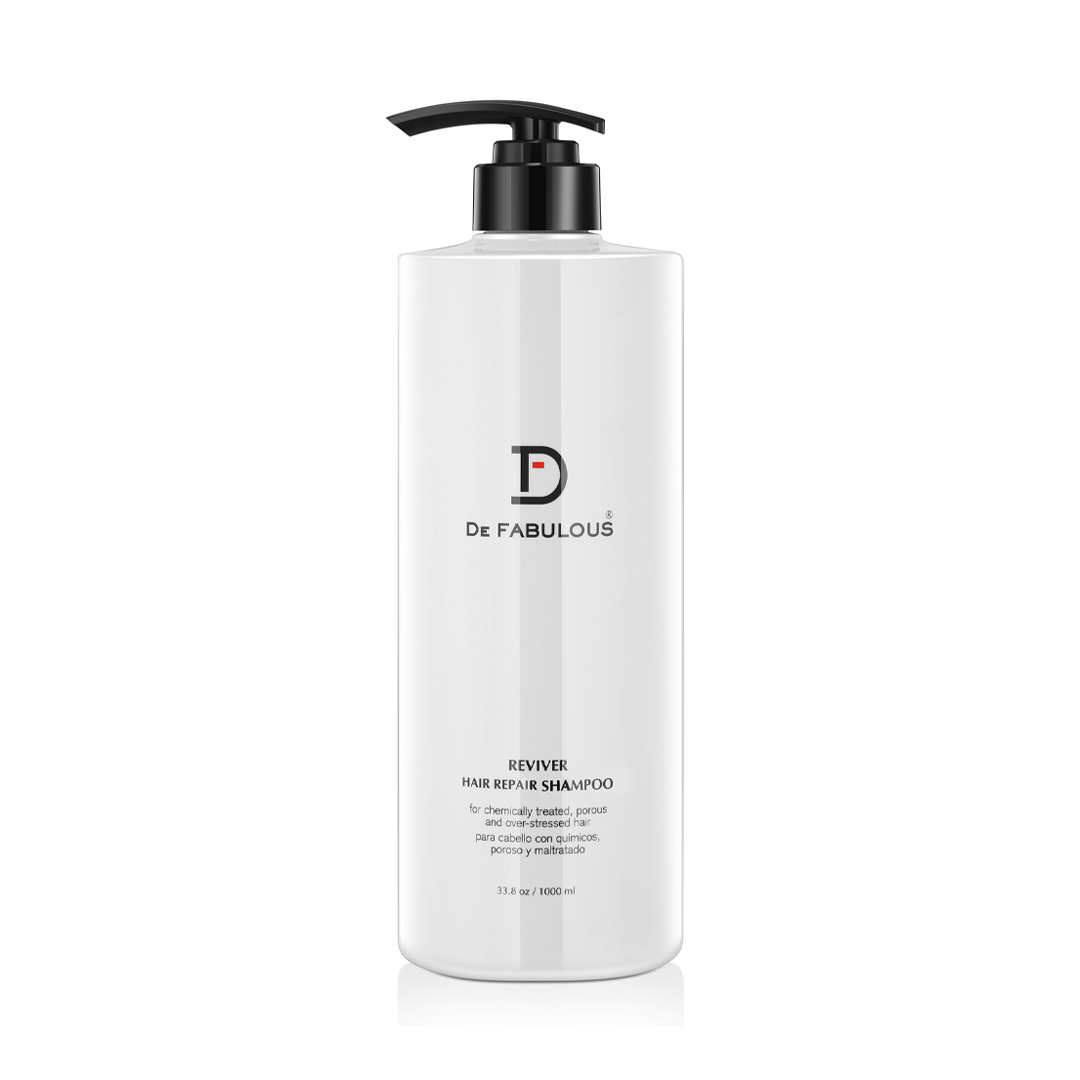 DE FABULOUS Reviver Hair Repair Shampoo for Damaged Hair - Sulfate-Free, Keratin Enriched Formula for Hair Growth & Strength - Perfect for Dry, Frizzy & Color-Treated Hair at Home or Salon Use