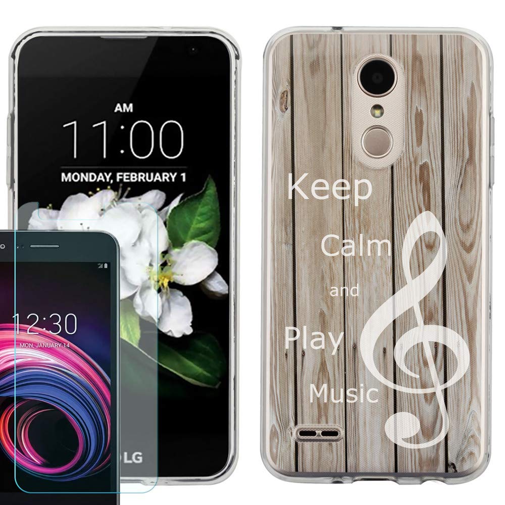 LG Aristo 2/Tribute Dynasty TPU Case with Screen Protector - Wood Design for Daily Protection