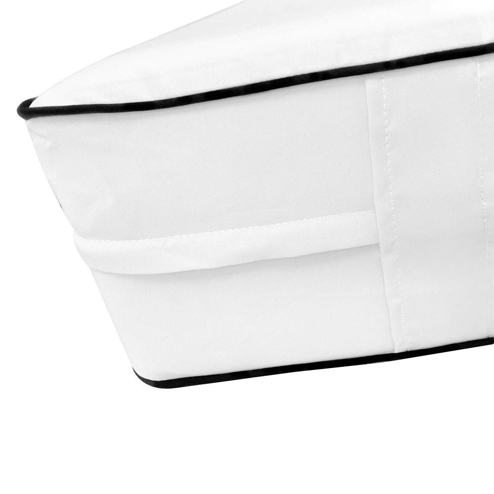 Prolinemax Outdoor Style 2 Twin-XL Contrast Trim Daybed Mattress Bolster Pillow Fitted Sheet Cover Only - AD106 | Perfect for Patio Furniture, Guest Beds & Dorm Rooms