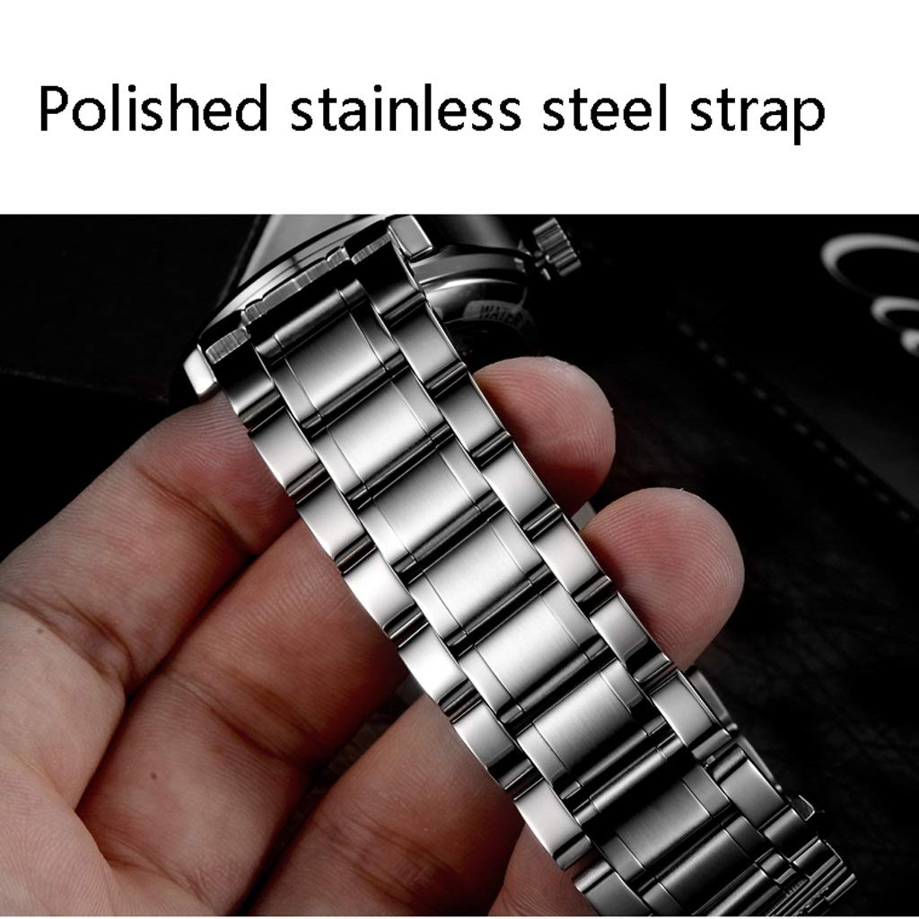 DLT Classic Automatic Mechanical Men's Watch - Waterproof Stainless Steel Two-Tone Band with Bow Fold-Over Clasp - Minimalist Gold Case & Black Dial - Perfect for Business, Formal Events & Everyday Wear