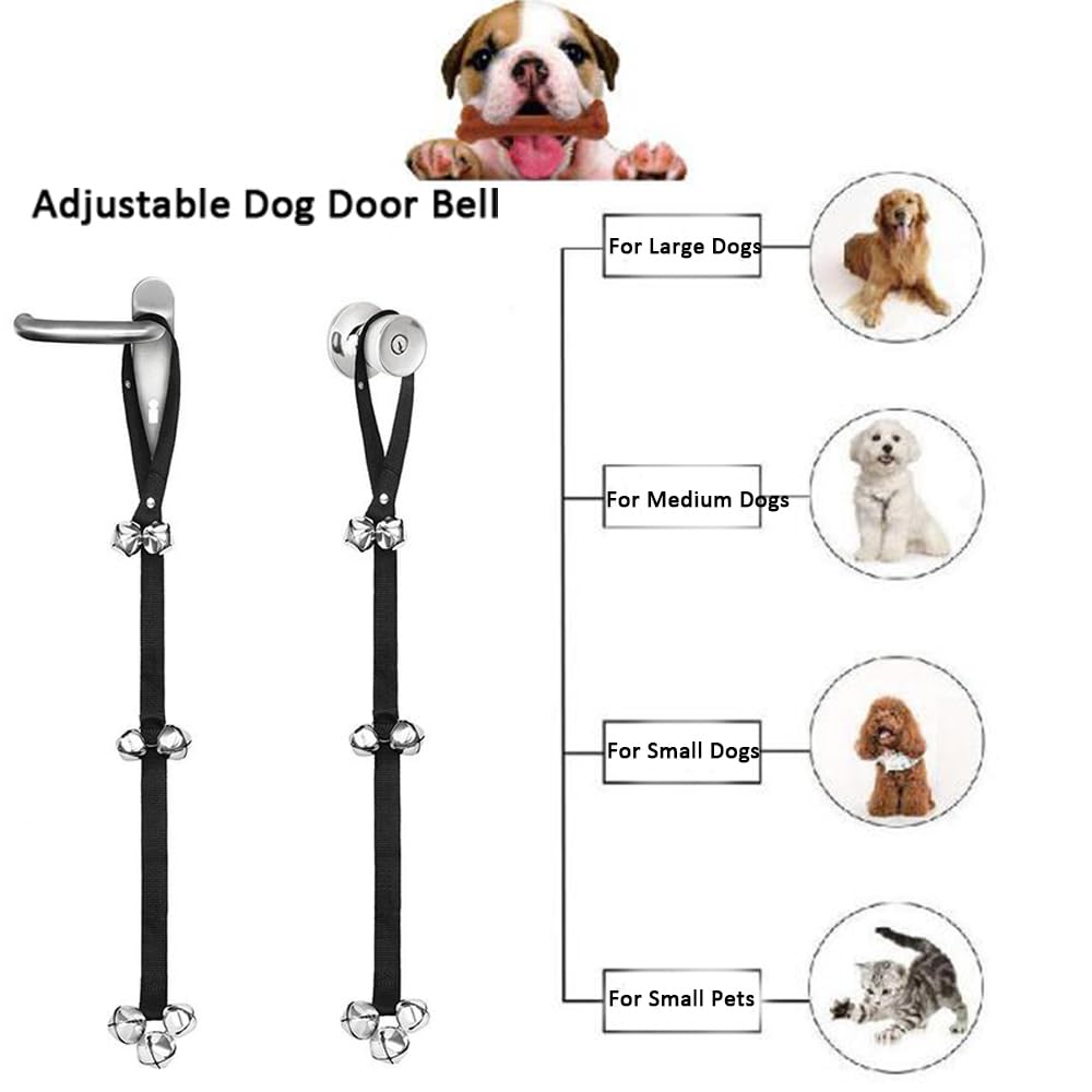 Weimostar Adjustable Dog Door Bell - 7 Extra Loud Bells for XS to Large Dogs, Hot Pink Puppy Training Bell for Potty & Outdoor Use - Perfect for Housebreaking & Pet Communication