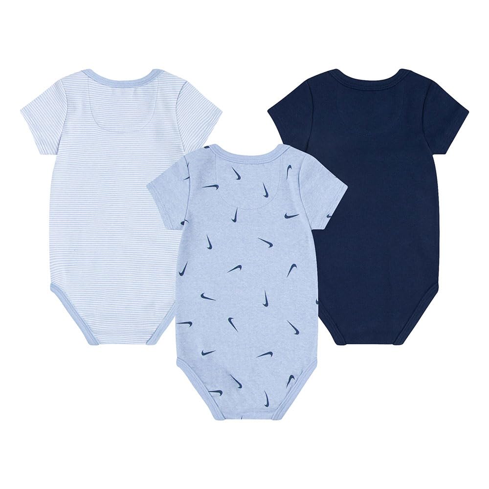 Nike Baby Short Sleeve Bodysuits 3-Pack - Soft Cotton Onesies for Newborns & Infants - Perfect for Playtime, Daycare & Family Outings