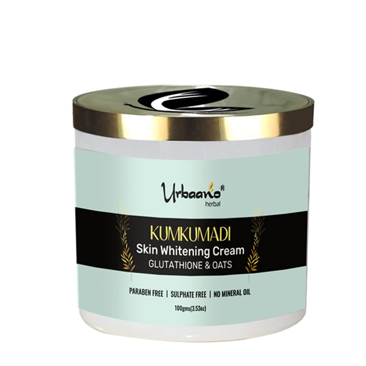 Urbaano Herbal Skin Brightening Kumkumadi Face Cream with Glutathione & Oats - Hydrating, Glowing & Replenishing Moisturizer for Dry Skin - 100g | Perfect for Night Routine & Daily Radiance Boost