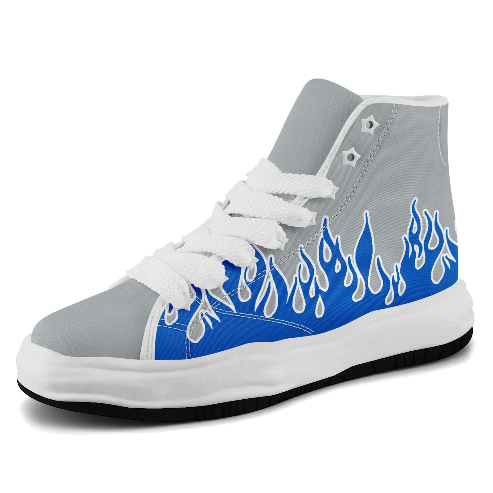 Custom Gray Blue Detroit Firesoul Shoes - Personalized Sneakers for Men & Women | Comfortable Walking & Casual Wear | Size 11 (FN039 D020272) | Perfect for Street Style & Urban Fashion