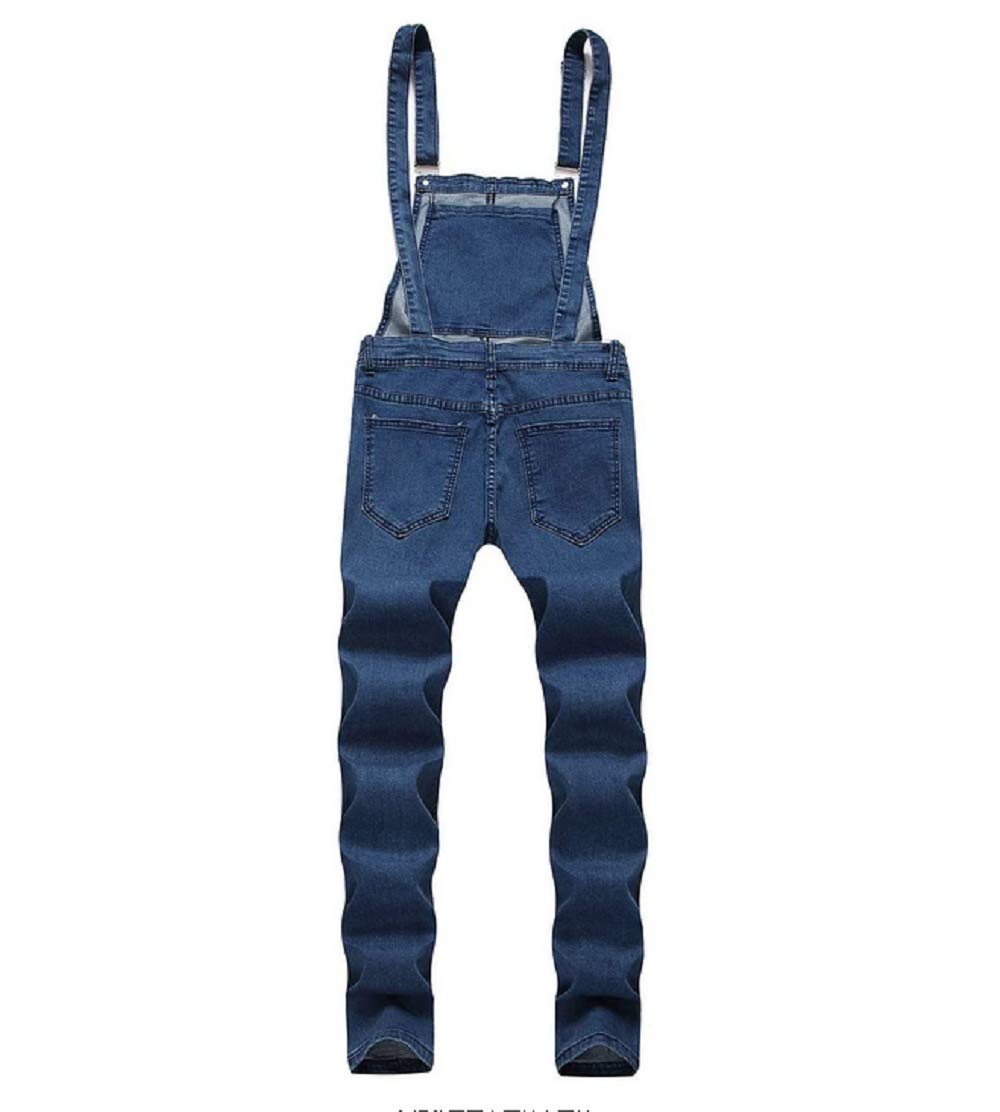 Men's Slim Fit Denim Jumpsuit with Pockets - Fashionable Bib Workwear Overalls for Work & Casual Wear (Navy Blue, Size S) - Perfect for Construction, Farming, DIY Projects & Street Style Fashion