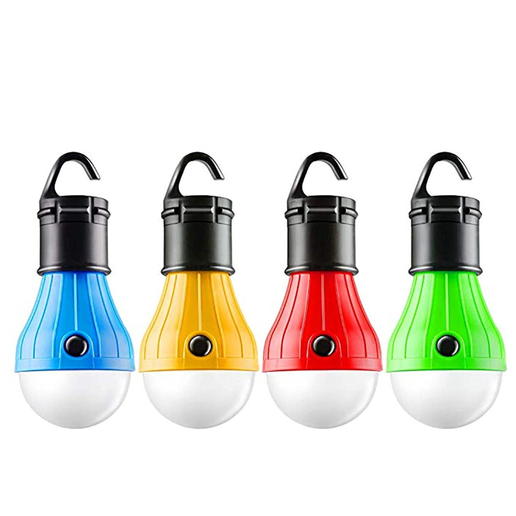 12-Pack Multi-Colored Portable LED Camping Lights with Hook - Battery Powered Hanging Tent Lights for Camping, Hiking, Backpacking, Fishing, Emergency & Power Outages - Perfect for Outdoor Adventures, Night Fishing & Storm Preparedness