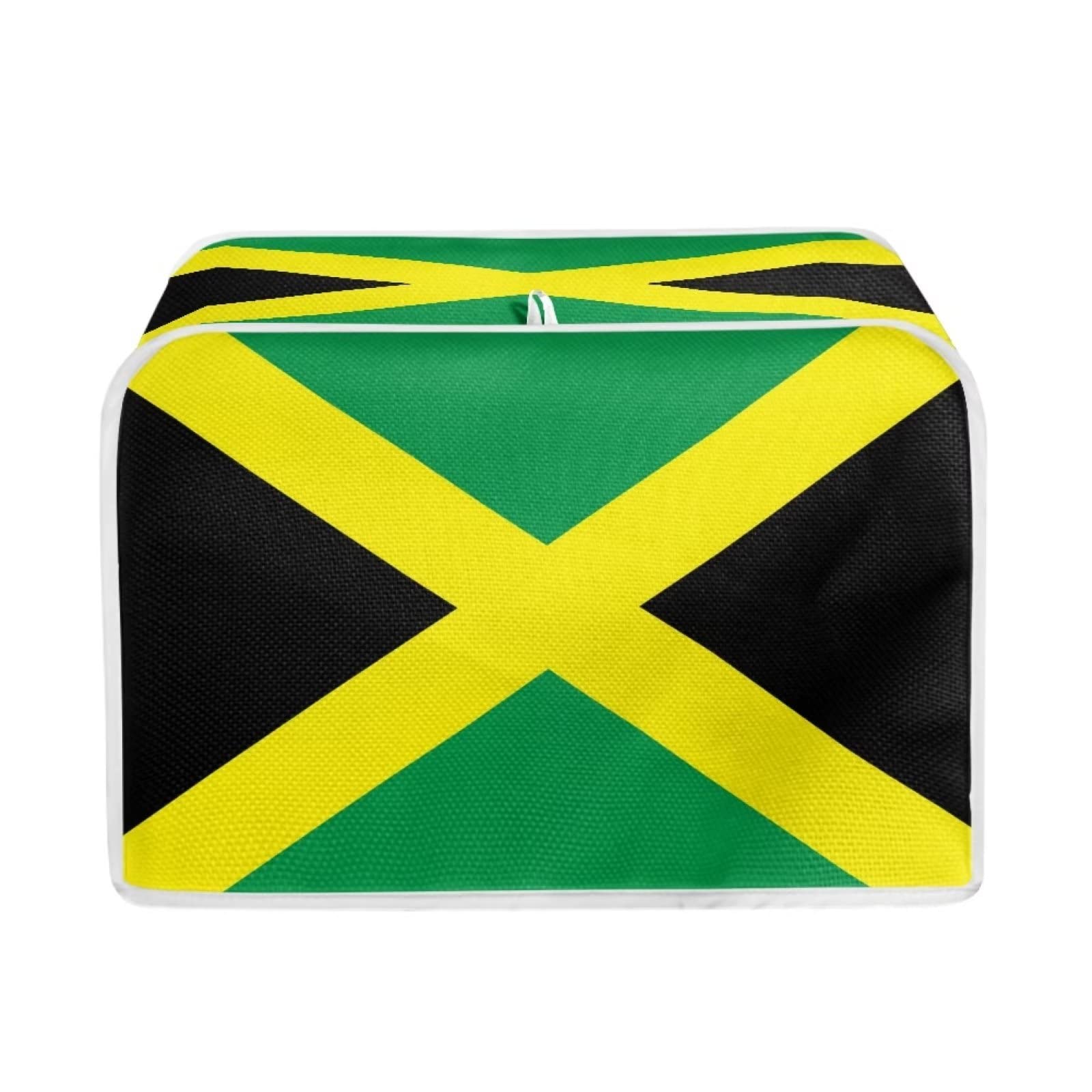 Jamaican Flag Toaster Cover - 4 Slice Standard Size, Kitchen Appliance Dust Protector, Decorative Toaster Cover for Home & Kitchen Accessories - Perfect for Jamaican-Themed Kitchens, Parties & Caribbean Decor