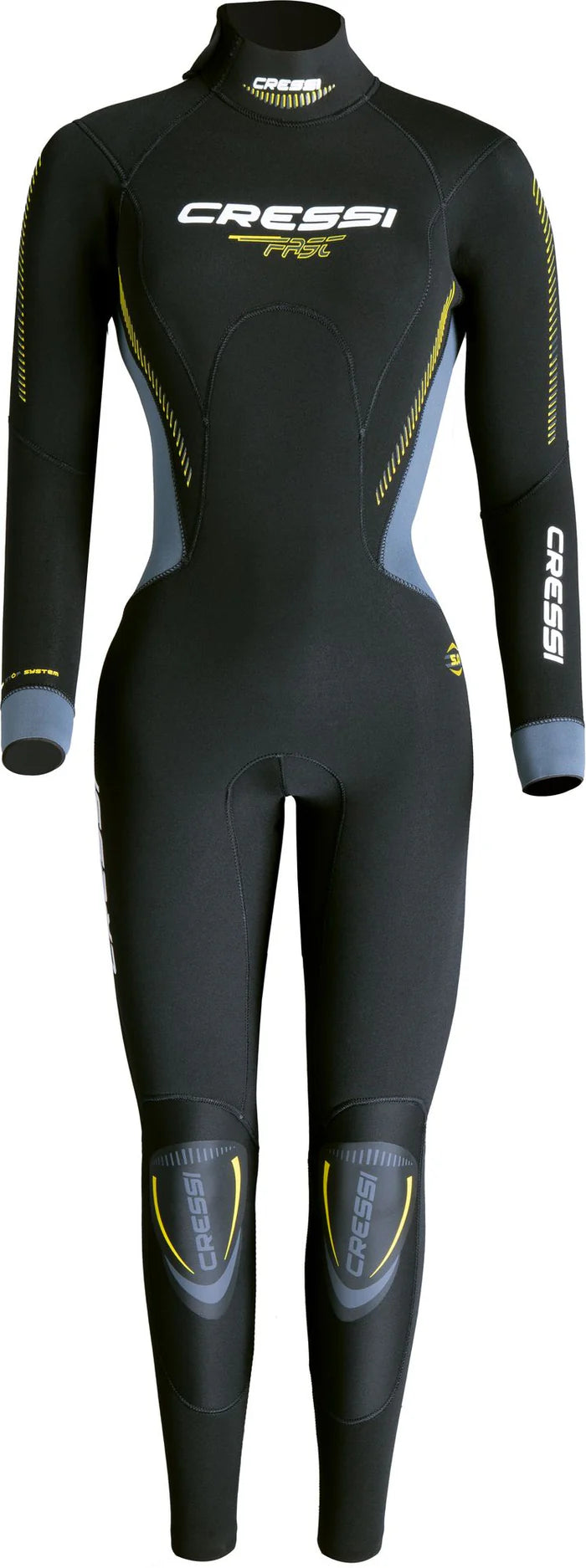 Cressi Fast Full Wetsuit for Scuba Diving & Spearfishing - 3mm Neoprene Thermal Protection for Men & Women - Perfect for Cold Water Surfing, Snorkeling & Water Sports