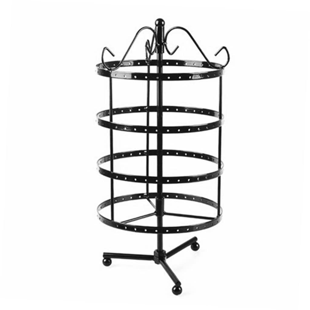 4-Tier Rotating Jewelry Organizer Stand - 192 Holes Earring Holder & Necklace Display Rack (33x20cm) - Perfect for Bedroom Vanity, Closet Organization & Gift Giving