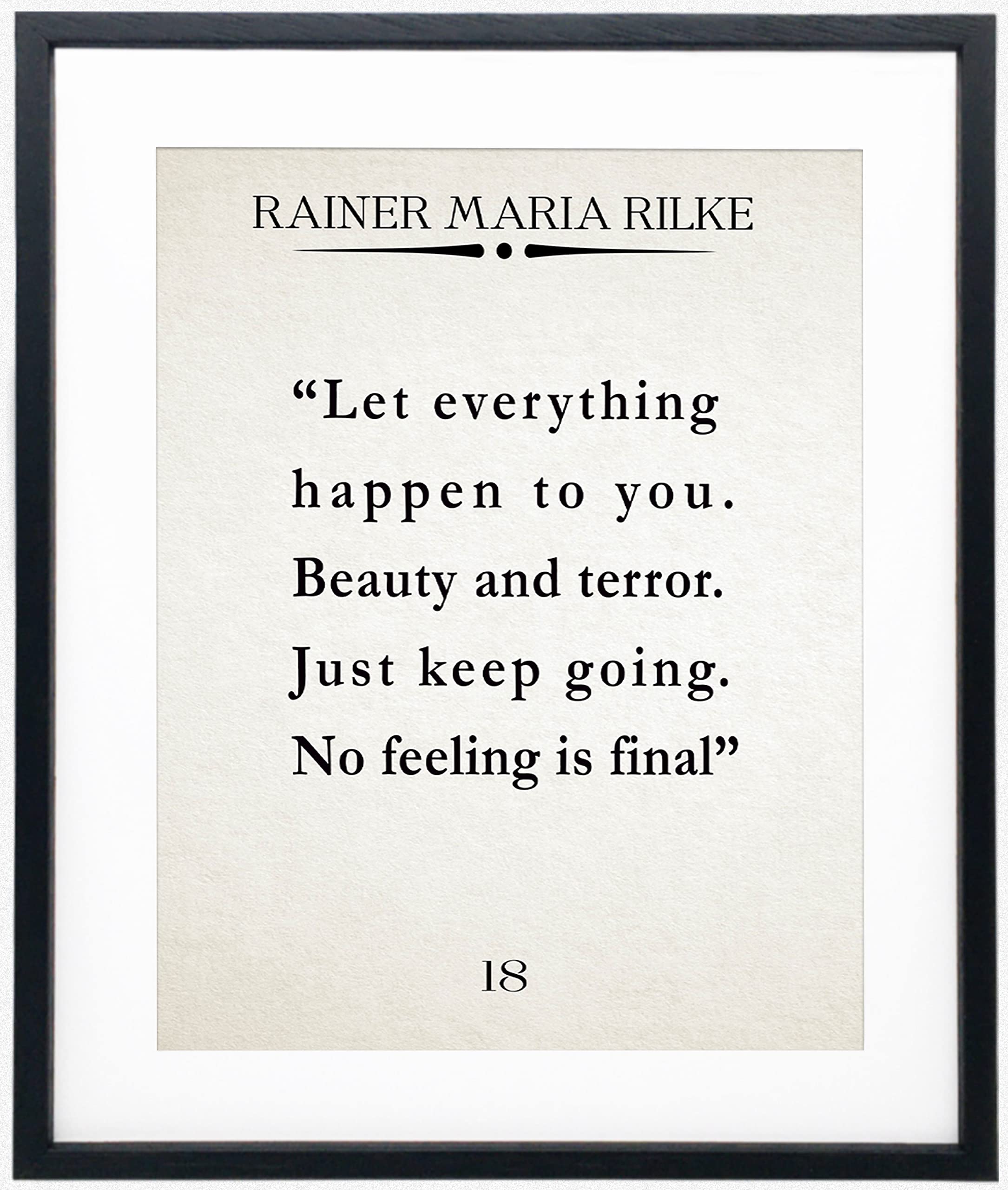 Minimalist Rainer Maria Rilke Quote Wall Art - Inspirational Home & Office Decor - Ivory 4x6 Inches - Perfect for Bedroom, Living Room & Gift Ideas for Friends & Family