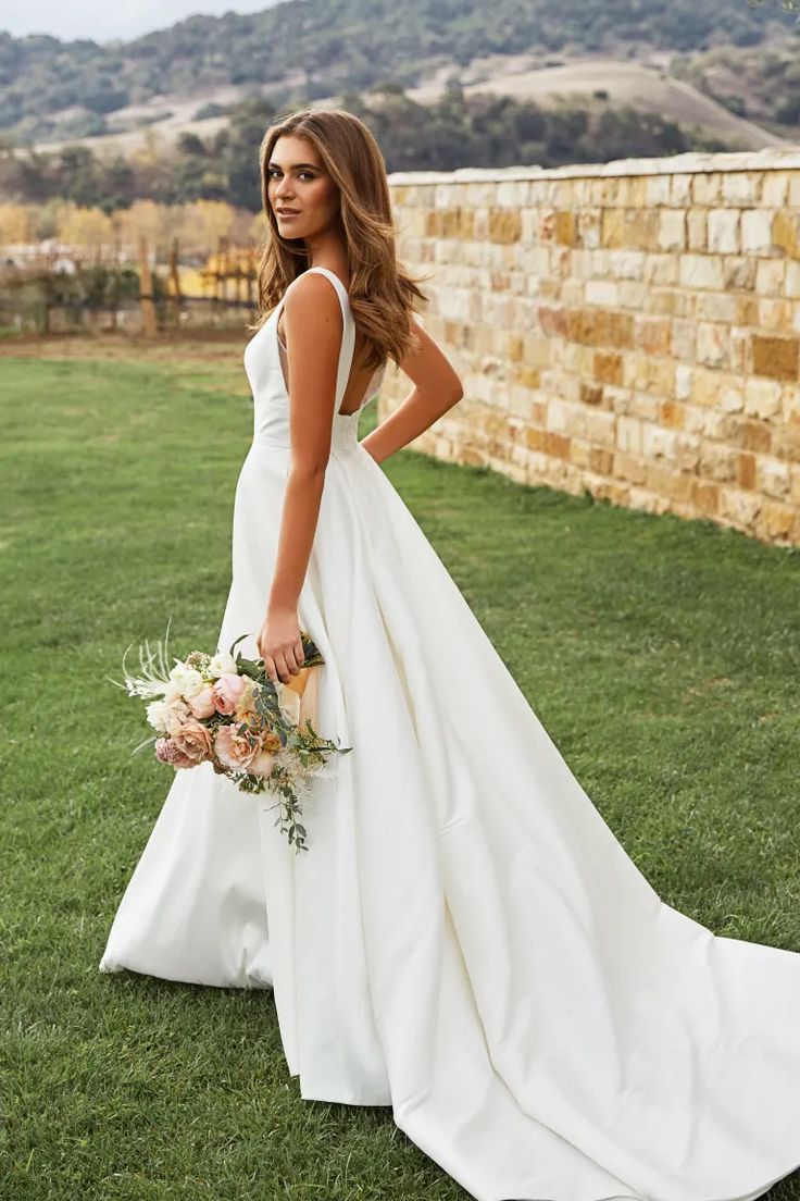 Jenny Yoo Channing Wedding Gown - Elegant A-Line Bridal Dress for Beach & Garden Ceremonies
