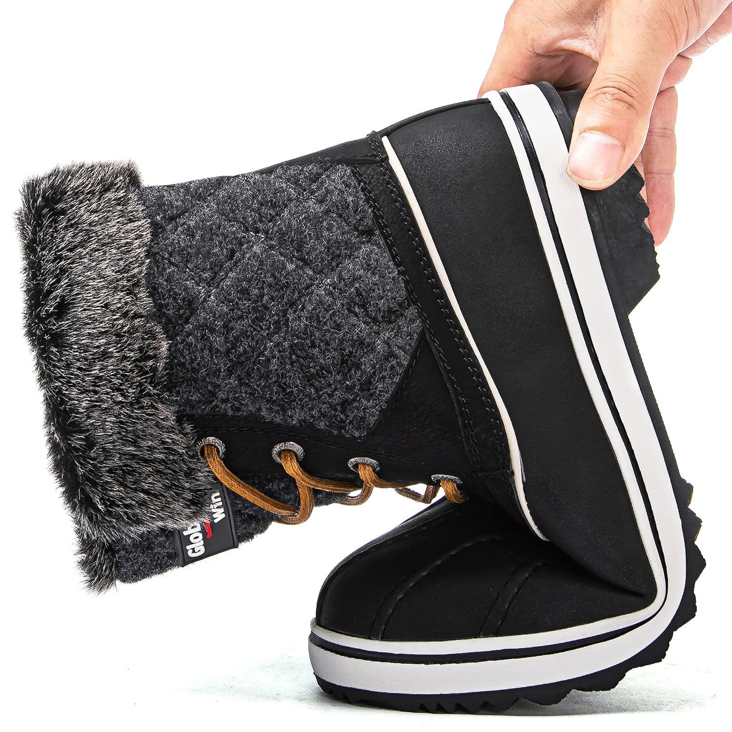 GLOBALWIN Women's Winter Ankle Boots - Waterproof Snow Boots for Women, Warm Fur Lined Slip Resistant Shoes - Perfect for Snowy Weather, Outdoor Hiking & Winter Fashion