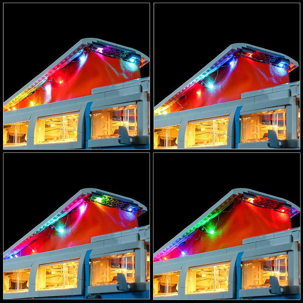 Kyglaring LED Lighting Kit for Lego Volkswagen T2 Camper Van 10279 Building Set - Compatible with RC Sound Version (Model Not Included) - Perfect for Enhancing Display & Nighttime Play