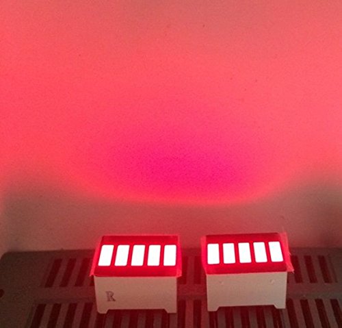 2Pcs 5-Segment LED Bar Graph Display - Red LED Bargraph Indicator for Audio Equipment, DIY Projects, and Automotive Gauges | High Visibility & Durable Design
