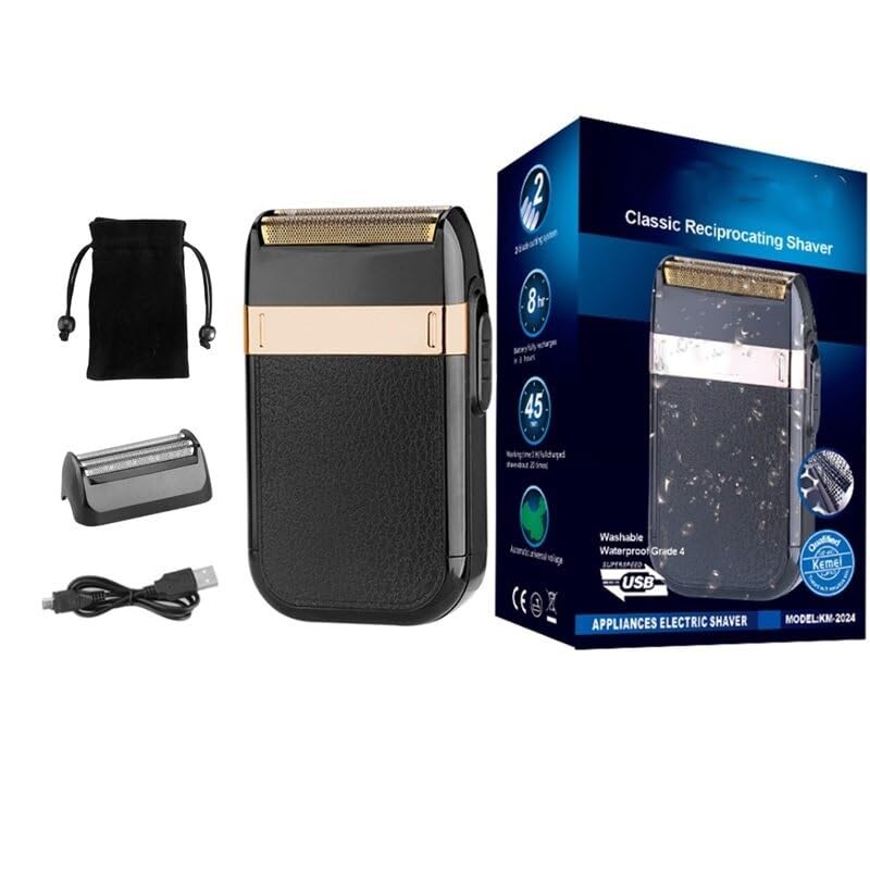 Kemei Rechargeable Electric Head Shaver for Bald Men - Powerful Cordless Razor for Smooth Bald Head & Beard Shaving | Perfect for Travel, Home & Gym Use