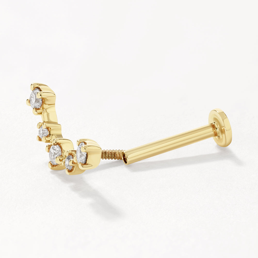 10k Gold Lab Grown Diamond Helix Stud Earrings for Women - Hypoallergenic & Durable, Perfect for Everyday Wear & Special Occasions