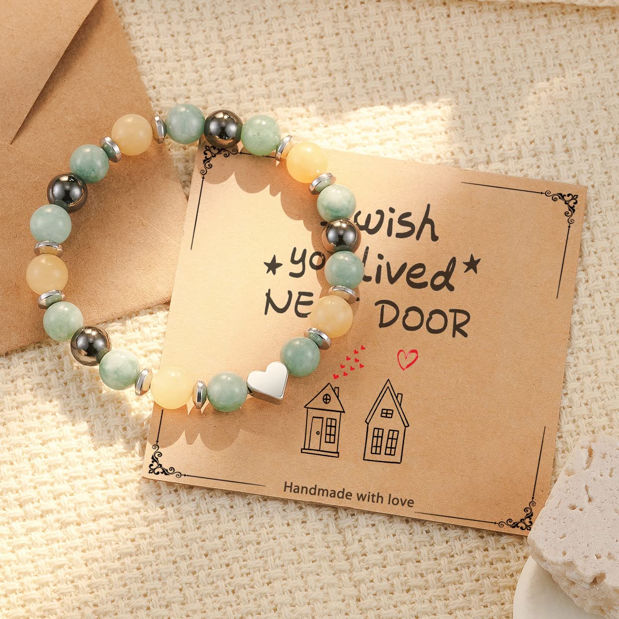 HGDEER Natural Stone Bracelet for Women - 
