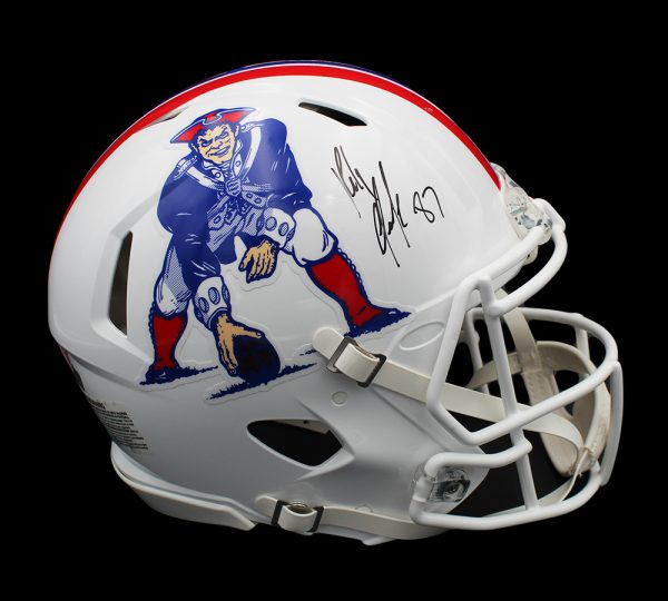 Rob Gronkowski Autographed New England Patriots Throwback Speed Authentic NFL Helmet - Signed Football Collectible for Fans, Man Cave Decor, Sports Memorabilia Display