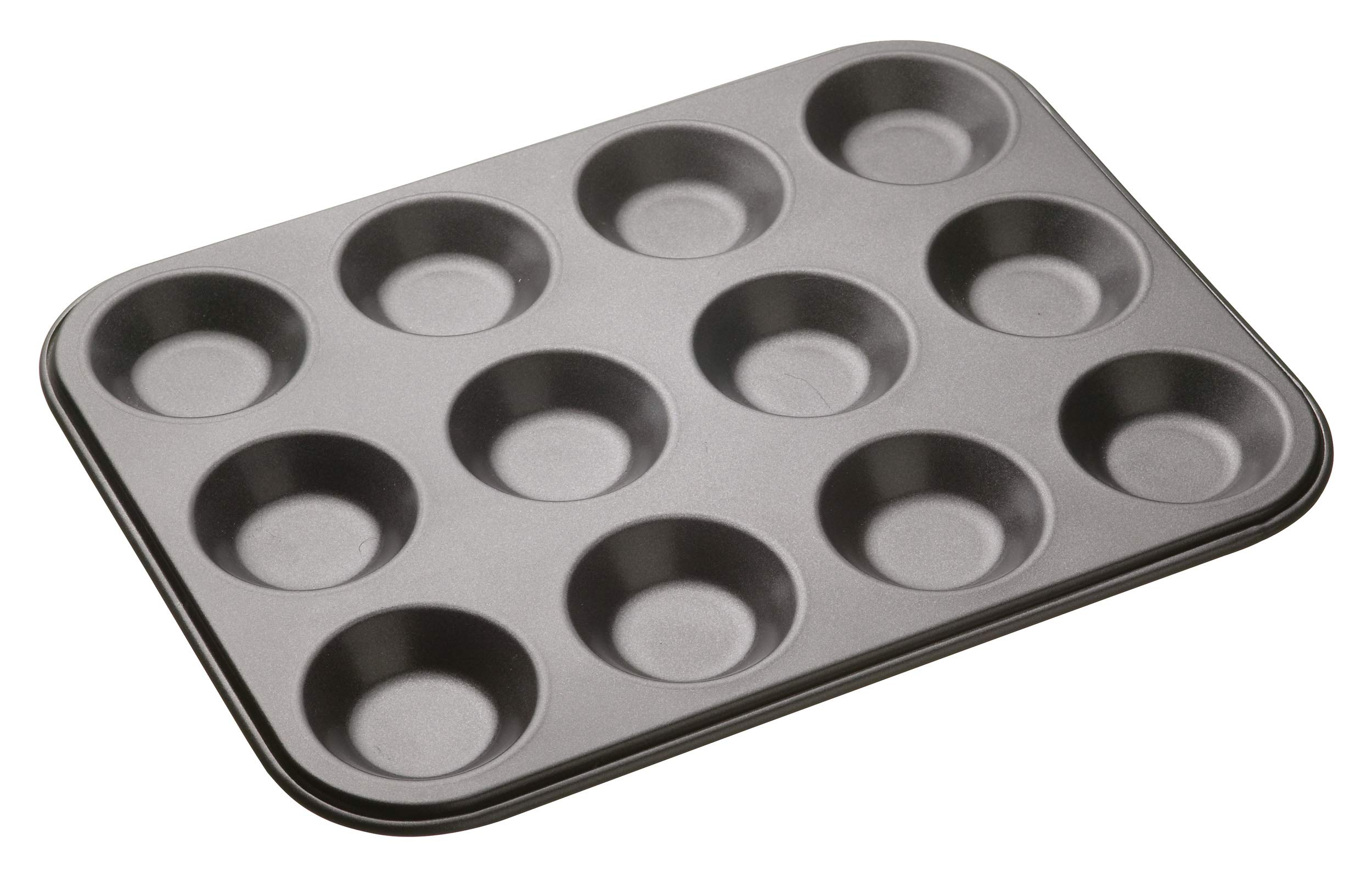 Masterclass Kitchencraft 12-Piece Baking Mince Pie Pan - 32 x 24cm Non-Stick Grey Tart Tray - Perfect for Holiday Baking, Christmas Pies & Party Desserts
