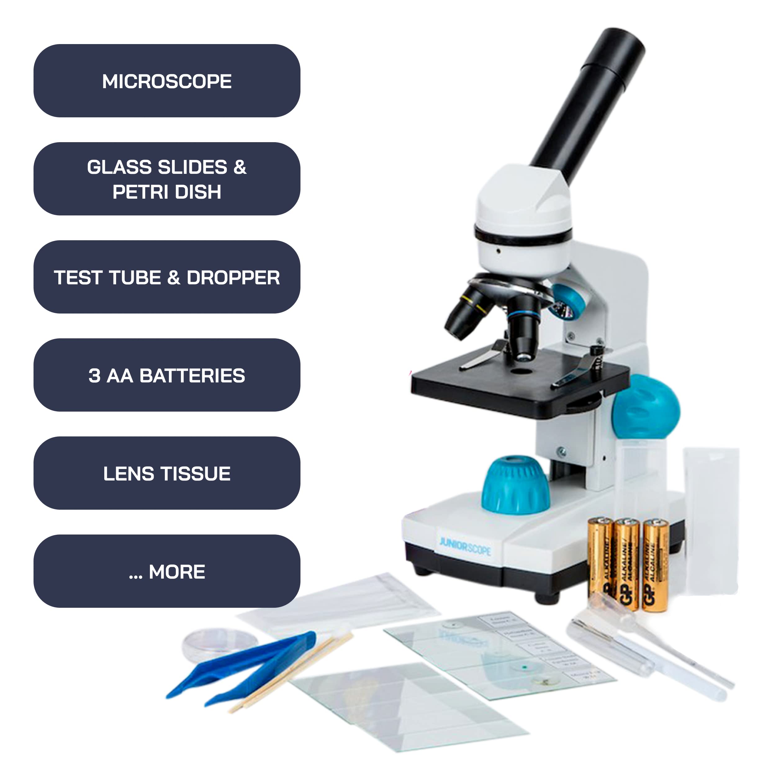 **Omano Juniorscope Microscope Kit for Kids Ages 8+ | STEM Science Microscope for Beginners | Encourages Scientific Exploration & Learning | Perfect for Home, Classroom & Science Experiments**