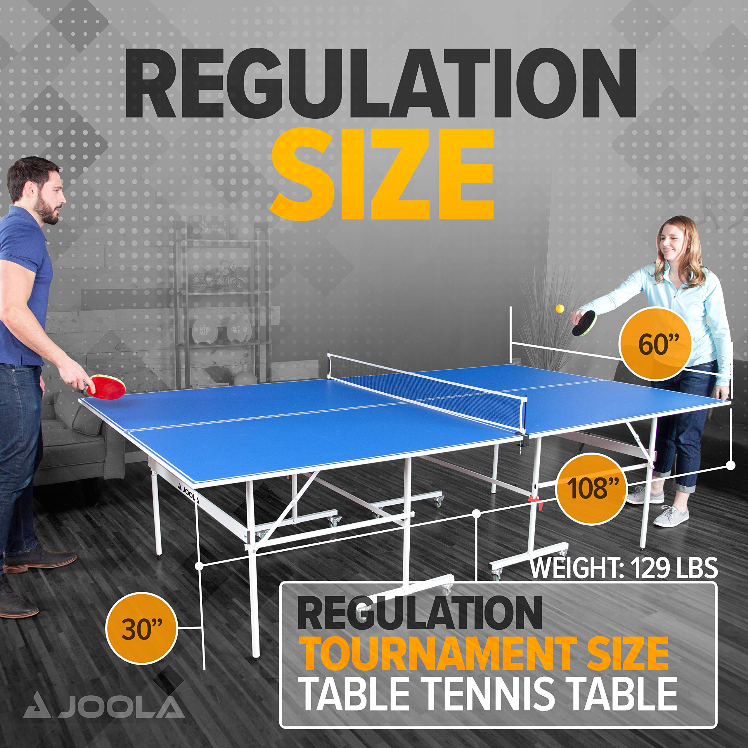 JOOLA 15mm Indoor Ping Pong Table with Quick Clamp Net - Professional Regulation Size Table Tennis Table for Home & Office - Compact Storage Design for Easy Setup - Perfect for Training, Recreation & Family Fun