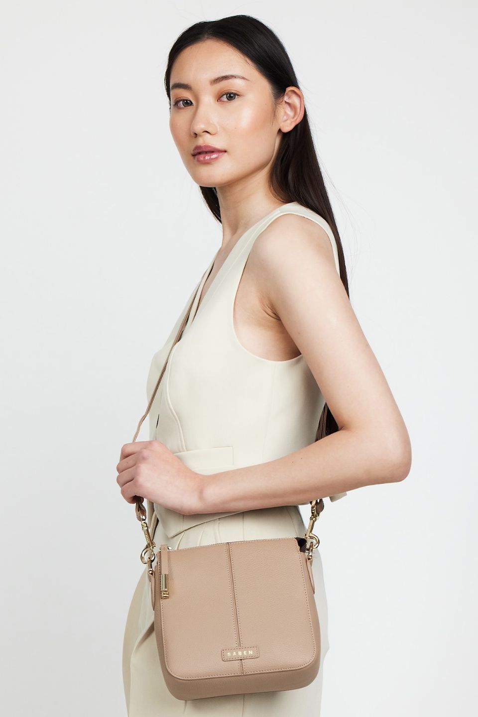 Harrie Taupe Crossbody Bag for Women - Stylish Leather Shoulder Purse with Adjustable Strap, Perfect for Daily Use, Travel & Shopping