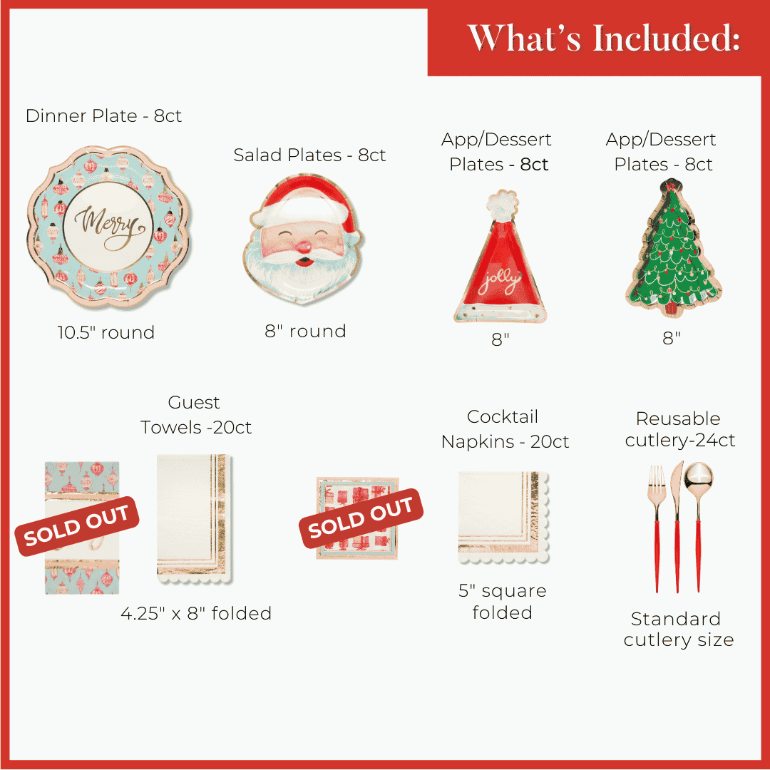 Jolly Holiday Table Setting - Elegant Christmas Dinnerware Set for Festive Gatherings & Family Celebrations