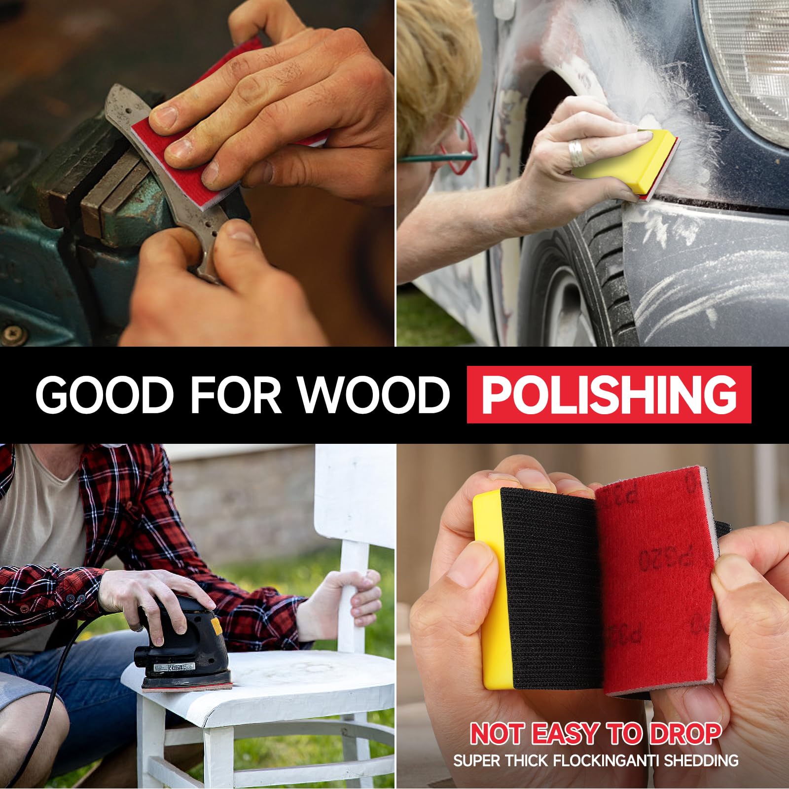 20-Piece 3x4 Inch 320 Grit Sanding Sponge Set - Ultra Fine Soft Foam Sanding Pads for Wet/Dry Sanding - Perfect for Wood, Metal, Drywall, Furniture & Model Polishing - Ideal for DIY Projects, Home Renovation & Craft Work