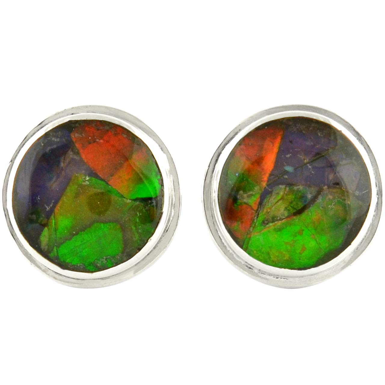 Starborn Ammolite Stud Earrings for Women - Natural Gemstone Jewelry Gift for Birthday, Anniversary & Special Occasions | Elegant Everyday Wear & Party Accessories