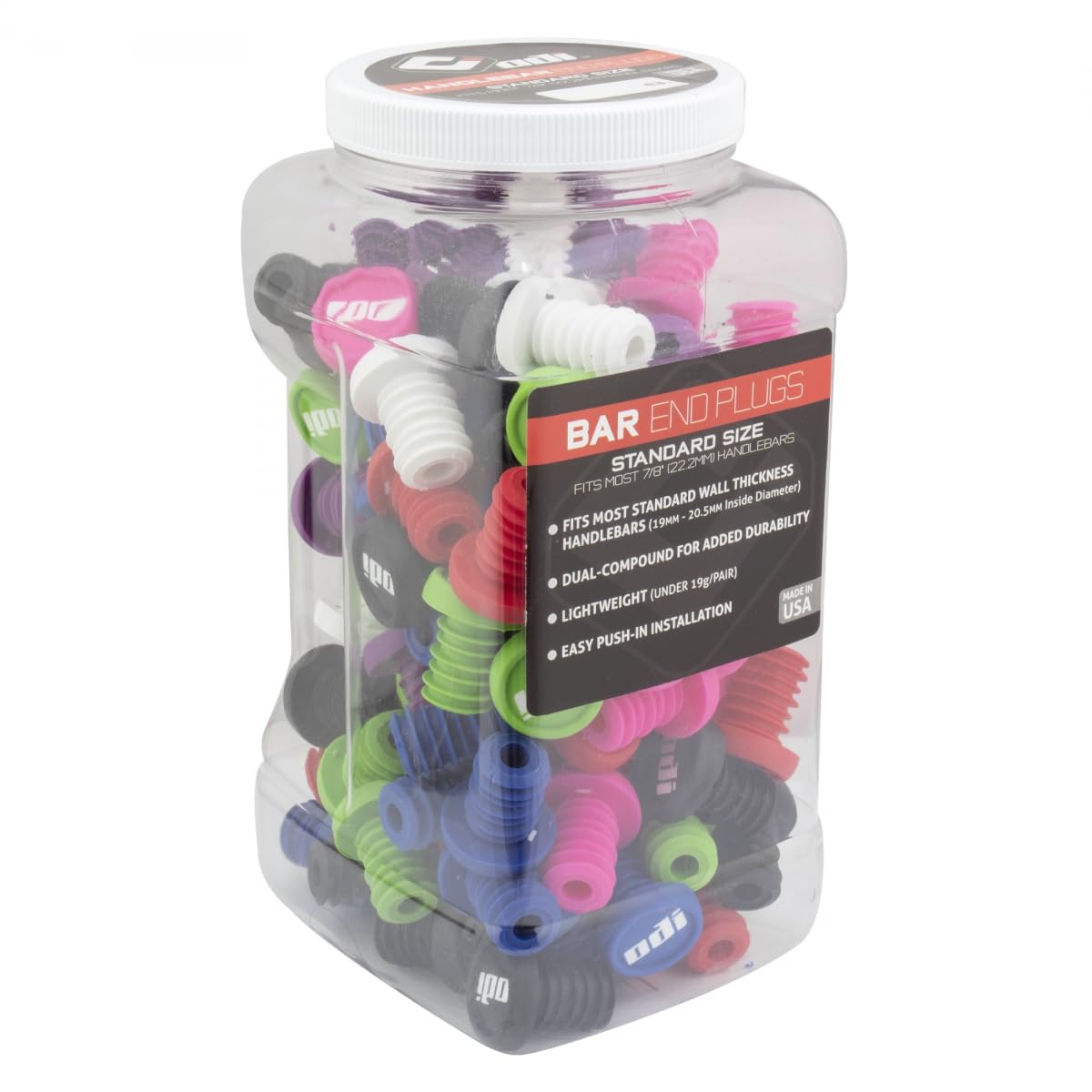 ODI Candy Jar - 100-Piece Bar End Plugs Set for Bikes, Assorted Colors - Perfect for Mountain Bikes, Road Bikes & BMX Handlebars