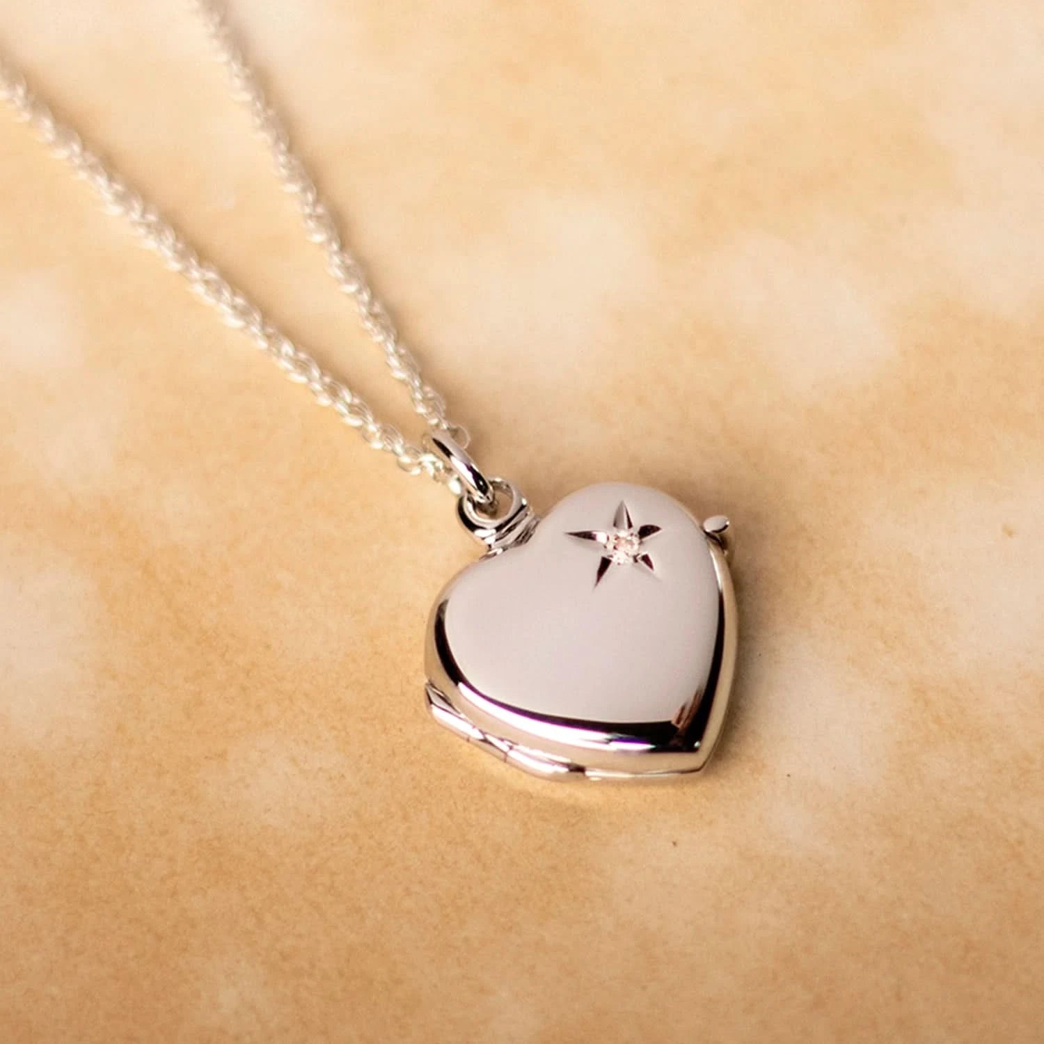 2 Photo Diamond Heart Locket Necklace in Sterling Silver - Personalized Keepsake for Loved Ones | Perfect for Anniversaries, Valentine's Day & Memorial Gifts