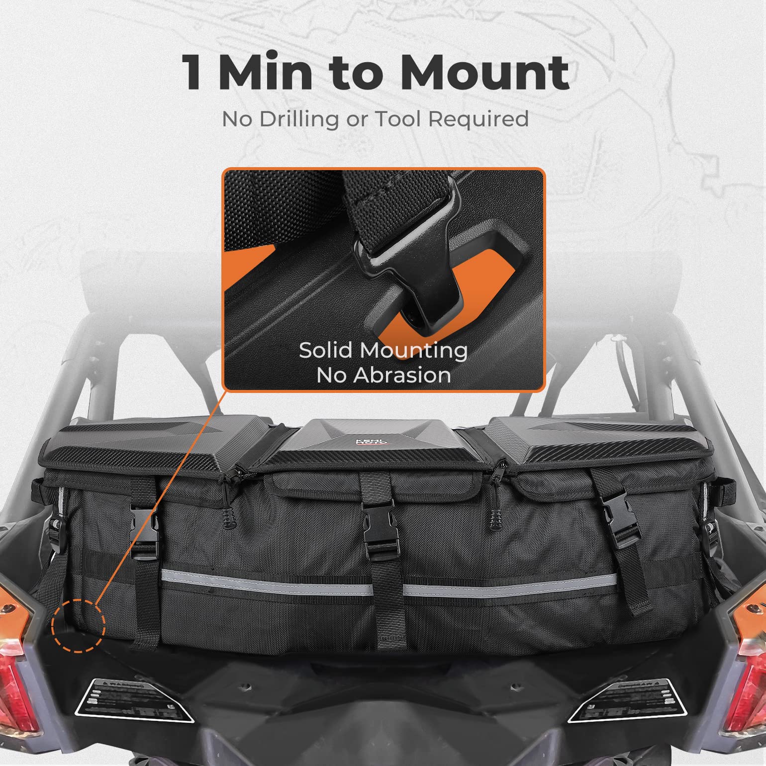 KEMIMOTO 50L Insulated Water-Resistant Storage Bag - Compatible with Can-Am Maverick X3, X3 MAX, Sport, Outlander & Renegade - 1680D Heavy-Duty Demountable Cargo Box for Off-Road Adventures, Camping & Outdoor Gear Storage