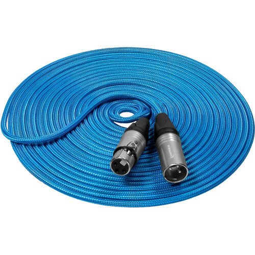Kondor Blue 3 Pin XLR Male to 3 Pin XLR Female Audio Cable - 25ft Professional Balanced Microphone Cord for Studio Recording, Live Sound & Broadcast Equipment
