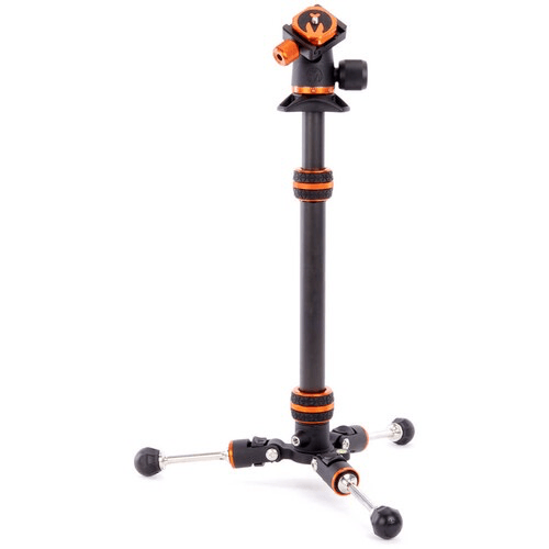 3 Legged Thing Punks Brian 2.0 Carbon Fiber Tripod with AirHed Neo 2.0 Ball Head (Black) - Lightweight Professional Camera Tripod for Travel, Photography & Videography