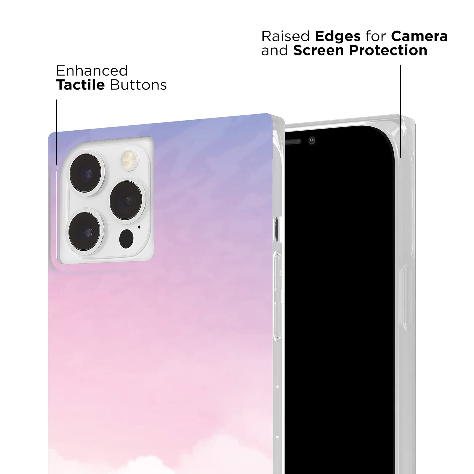 Case-Mate BLOX Square iPhone 12 & 12 Pro Case - Slim Lightweight Protective Cover with 10ft Drop Protection - Clouds Design - Perfect for Everyday Use & Outdoor Activities